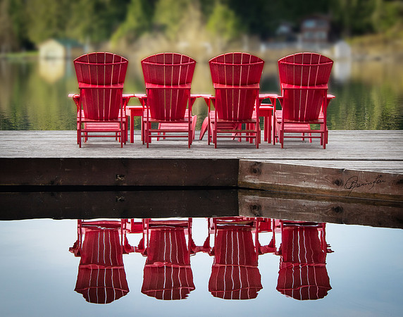 Reflection in Red on Shawnigan Lake
